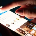 girl uses instagram on her phone