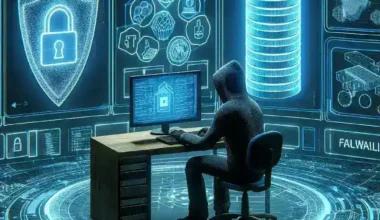 "Expert ethical hacker demonstrating database security techniques on a laptop, showcasing top practices for protecting sensitive information in cybersecurity."