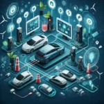 "Rivian's EV fleet management software interface showcasing real-time analytics and sustainability metrics for optimized efficiency in electric vehicle operations."