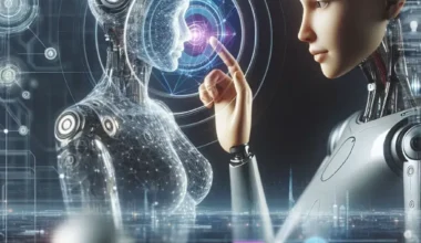 "Gen Beta: Visual representation of futuristic AI technologies and advancements expected in 2025, highlighting the impact of artificial intelligence on daily life and society."