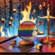 "Image illustrating critique of Meta's content moderation policies, highlighting concerns about transphobia in social media platforms, with a diverse group of individuals advocating for inclusivity and equality."