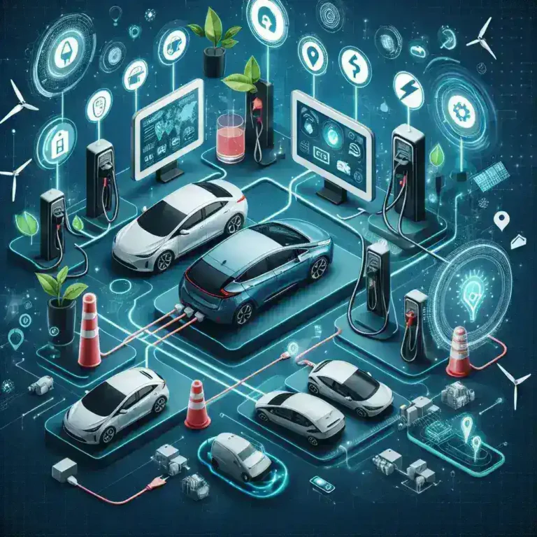 "Rivian's EV fleet management software interface showcasing real-time analytics and sustainability metrics for optimized efficiency in electric vehicle operations."