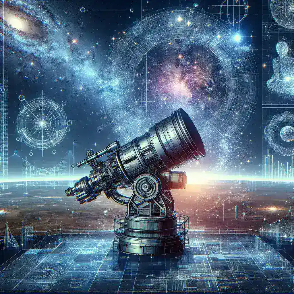 "AI enhanced telescope capturing detailed images of cosmic void structures, showcasing advanced astronomical technology and deep-space exploration."