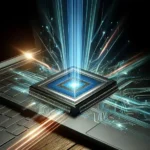 "Qualcomm Snapdragon X Elite Chips showcased at tech event, highlighting advancements in laptop performance and efficiency."